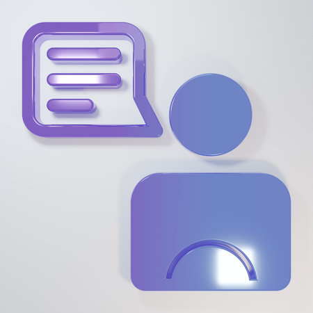 Purple-blue Taxi driver icon isolated on gray background. Minimalism concept. 3D render illustration.の写真素材
