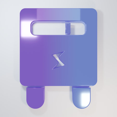 Purple-blue Electric meter icon isolated on gray background. Minimalism concept. 3D render illustration.の写真素材