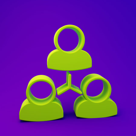 Green Online class icon isolated on purple-blue background. Online education concept. Minimalism concept. 3D render illustration.の写真素材