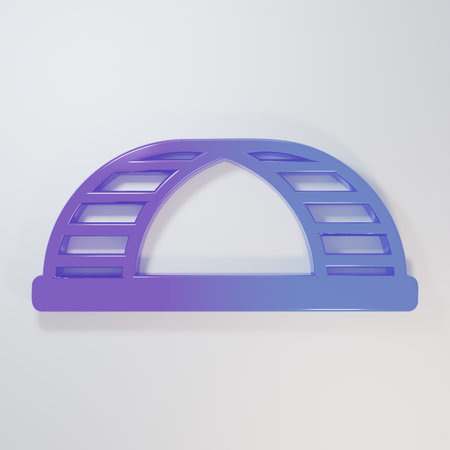 Purple-blue Monkey bar icon isolated on gray background. Minimalism concept. 3D render illustration.の写真素材
