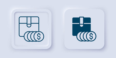 Filled and outline Item price tag with dollar icon isolated on gray background. Badge for price. Sale with dollar symbol. Promo tag discount. Square button. Vector.のイラスト素材