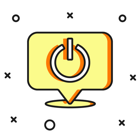 Filled outline Power button icon isolated on white background. Start sign. Flat filled outline style...