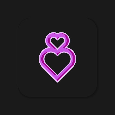 Filled outline Heart icon isolated on black background. Romantic symbol linked, join, passion and wedding. Happy Valentines day. Flat filled outline style with shadow. Vector.のイラスト素材