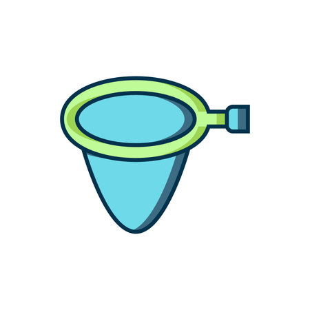 Filled outline Fishing net icon isolated on white background. Fishing tackle. Flat filled outline style with shadow. Vector.のイラスト素材