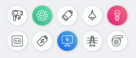 Set line Smart Tv Creative lamp light idea Electrical outlet tower line Lamp hanging Battery charge...