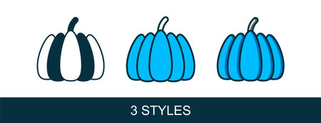 Filled outline Pumpkin icon isolated on white background. Happy Halloween party. Vector.のイラスト素材