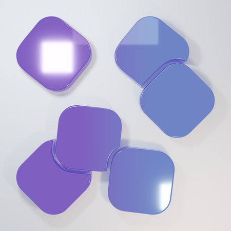 Purple-blue Sugar cubes icon isolated on gray background. Sweet, nutritious, tasty. Refined sugar....