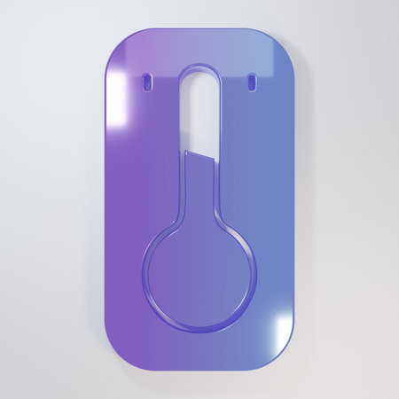 Purple-blue Coffee thermometer icon isolated on gray background. Minimalism concept. 3D render illustration.の写真素材