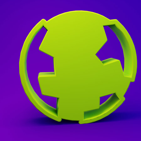 Green Earth globe icon isolated on purple-blue background. World or Earth sign. Global internet...