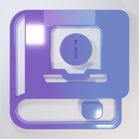 Purple-blue User manual icon isolated on gray background. User guide book. Instruction sign. Read before use. Minimalism concept. 3D render illustration.の写真素材