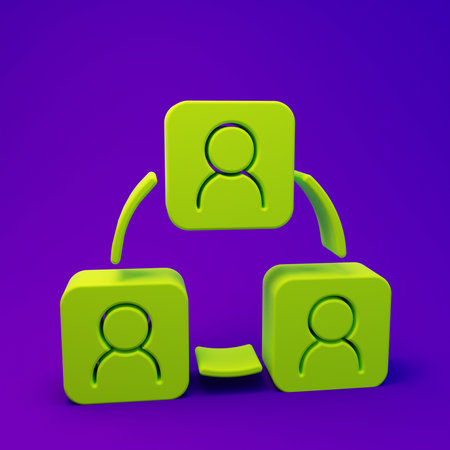Green Meeting icon isolated on purple-blue background. Business team meeting, discussion concept,...