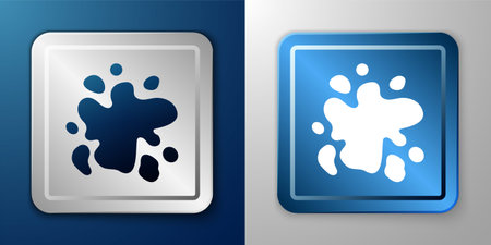 White Paint spray icon isolated on blue and gray background. Silver and blue square button. Vector.のイラスト素材
