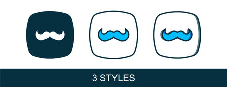 Filled outline Mustache icon isolated on white background. Barbershop symbol. Facial hair style. Vector.のイラスト素材