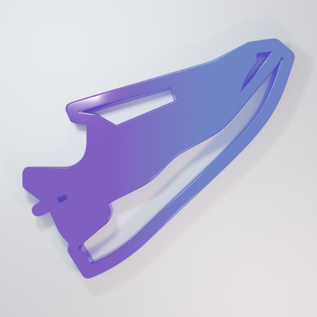 Purple-blue sneakers shoes isolated on gray background. Sports shoes. Minimalism concept. 3D render illustration.の写真素材