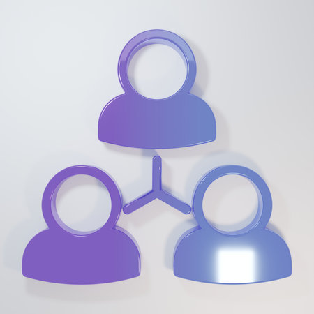 Purple-blue Online class icon isolated on gray background. Online education concept. Minimalism...