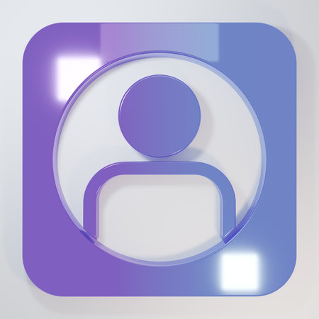 Purple-blue Create account screen icon isolated on gray background. Minimalism concept. 3D render illustration.の写真素材