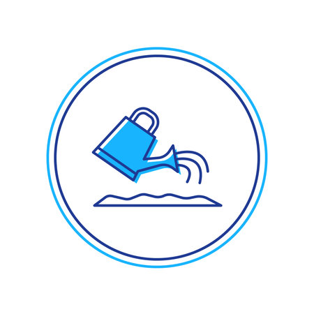Filled outline Watering can icon isolated on white background. Irrigation symbol. Vector.のイラスト素材
