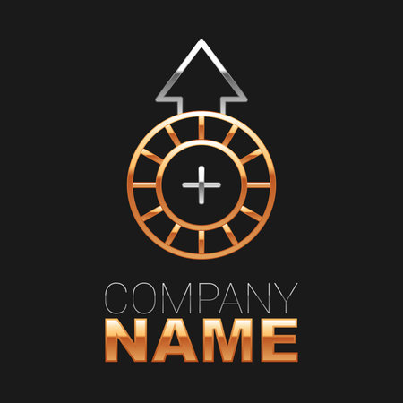 Line Casino chips icon isolated on black background. Casino gambling. Colorful outline concept. Vector.のイラスト素材