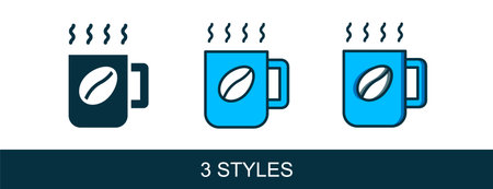 Filled outline Coffee cup icon isolated on white background. Tea cup. Hot drink coffee. Vector.のイラスト素材