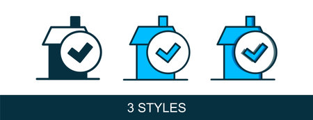 Filled outline Home cleaning service concept icon isolated on white background. Building and house. Vector.のイラスト素材