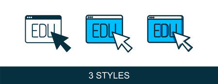 Filled outline Online education and graduation icon isolated on white background. Online teacher on monitor. Webinar and video seminar learning. Vector.のイラスト素材