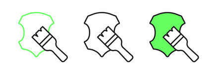 Set line Leather icon isolated on white background. Vector.のイラスト素材