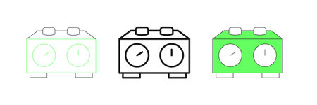 Set line Time chess clock icon isolated on white background. Sport equipment. Vector.のイラスト素材