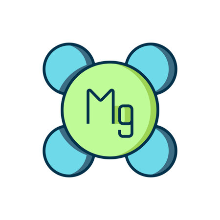 Filled outline Magnesium chemical element icon isolated on isolated on white background. Flat filled outline style with shadow. Vector.のイラスト素材