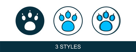 Filled outline Paw search icon isolated on white background. Magnifying glass with animal footprints. Vector.のイラスト素材