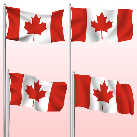 Canada textile waving flag isolated vector illustrationのイラスト素材
