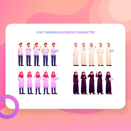 UI Character Design Set Arabian Theme Illustration Kitsのイラスト素材