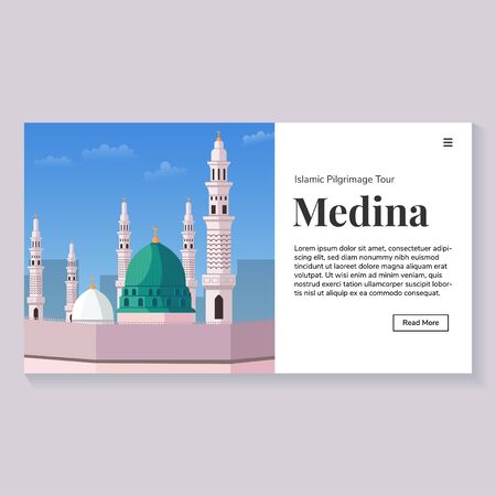 Medina Landmark Environment Landing Page Illustrationのイラスト素材
