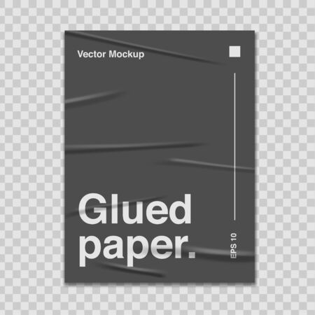 Glued Paper Mockup Realistic Vector Templateのイラスト素材