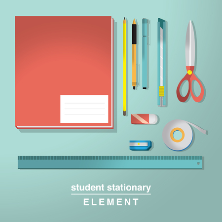 Student Stationary element Vector illustration.のイラスト素材