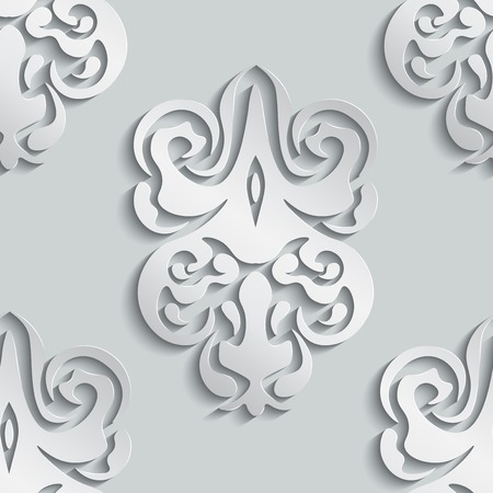 Abstract paper damask seamless pattern. のイラスト素材