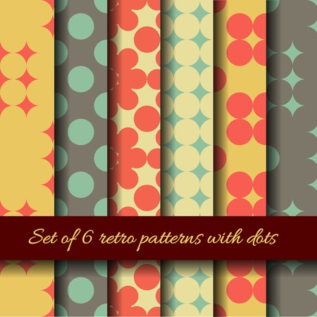 Retro dots seamless patterns. set design.のイラスト素材