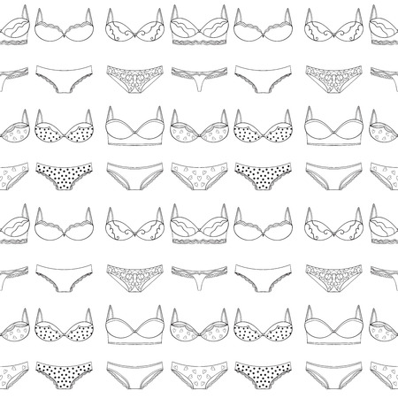 Seamless lingerie pattern. bras and panties design.のイラスト素材