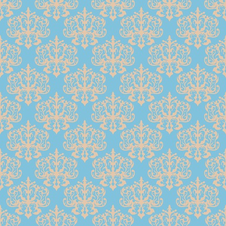 Damask blue seamless pattern. Excellent for fashion textile design. のイラスト素材