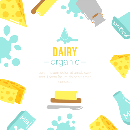 Vector dairy illustrations.のイラスト素材