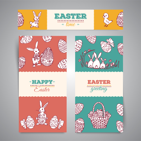 Easter greeting bannersのイラスト素材