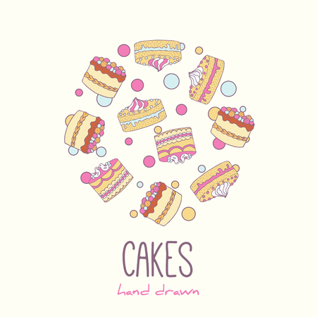 Cake illustration background.のイラスト素材