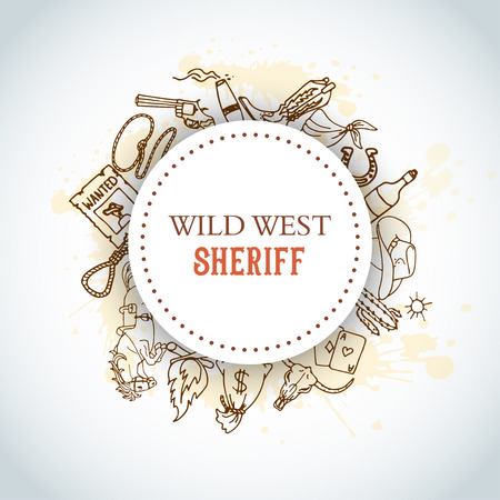 Wild West background. American cowboy rodeo poster with typography Vectorのイラスト素材