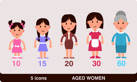 vector illustration of the different ages of womenのイラスト素材