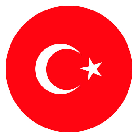 vector illustration round flag of turkeyのイラスト素材