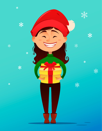Merry Christmas and Happy New Year postcard.のイラスト素材