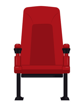 Comfortable red cinema seat for watching movies, isolated on white.のイラスト素材