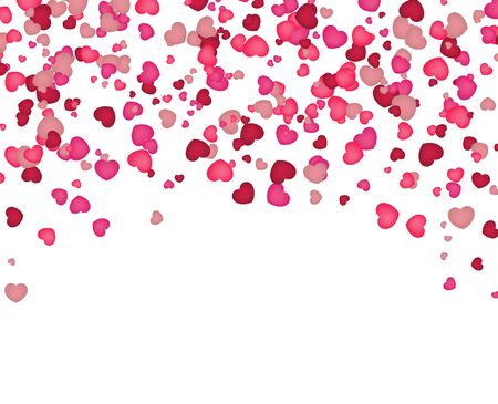 Happy Valentine's day. Background made of red and pink hearts falling from the sky. Vector illustrationのイラスト素材