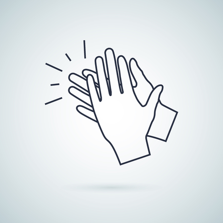 clapping hand icon, illustration isolated vector sign symbol.Hand clap vector illustration. Applause iconのイラスト素材