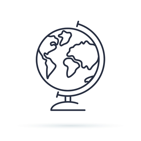 Globe icon. Earth vector illustration for study. World Icon isolated on background. Modern flat style pictogram internet concept. Trendy Simple vector symbol for web site designのイラスト素材