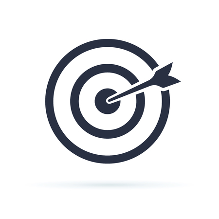 Target Icon vector. Target with an arrow flat icon concept market goal vector picture image. Concept target marketのイラスト素材